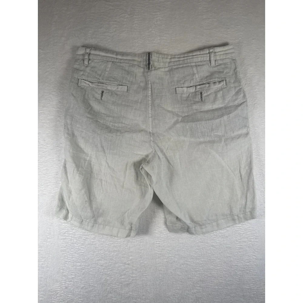 Carbon2cobalt Shorts Mens 35 White Linen Cotton Chino Lightweight Casual Summer‎